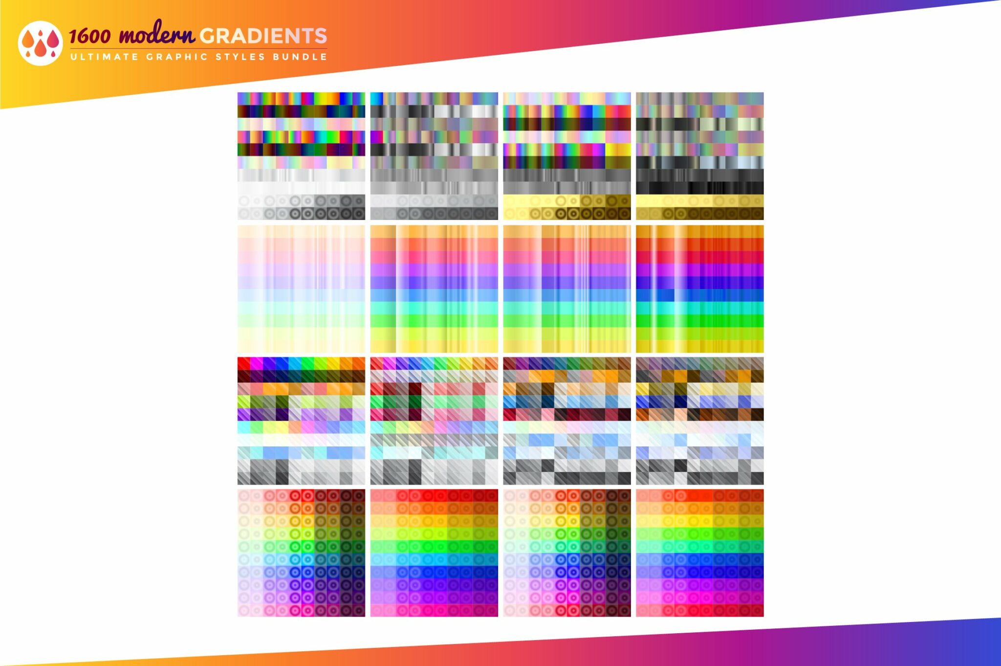 1600 Gradients Graphic Styles Bundle – MasterBundles