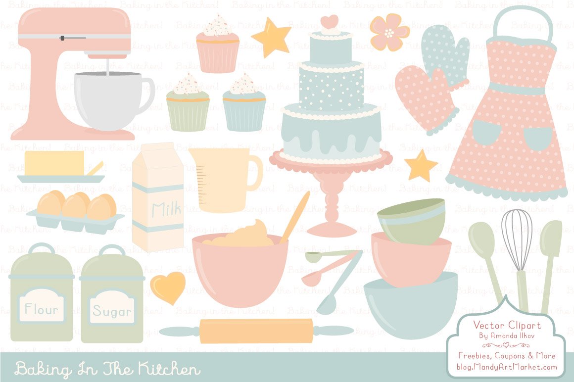 Soft Pastel Baking Clipart cover image.