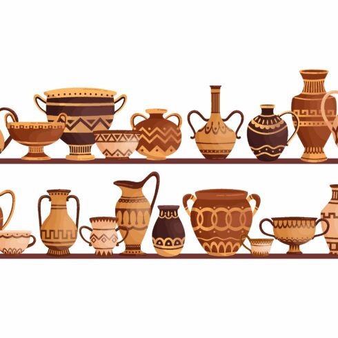 Greek Hellenic vases composition cover image.