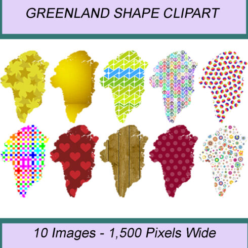 GREENLAND SHAPE CLIPART ICONS cover image.