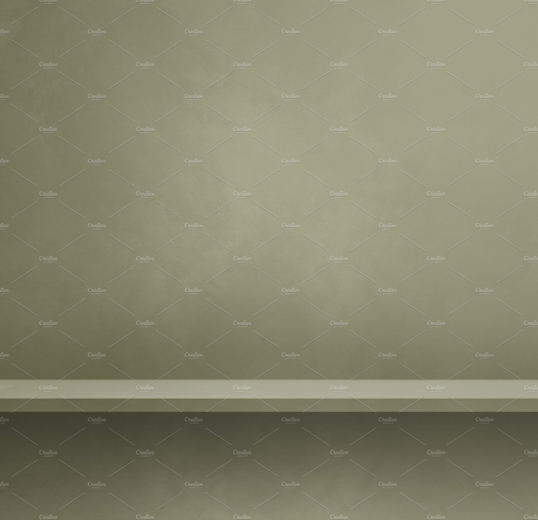 Empty shelf on a tinted grey wall. Background template. Square b cover image.