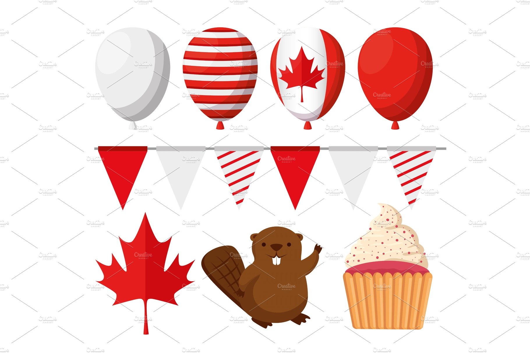 set of happy canada holiday with cover image.