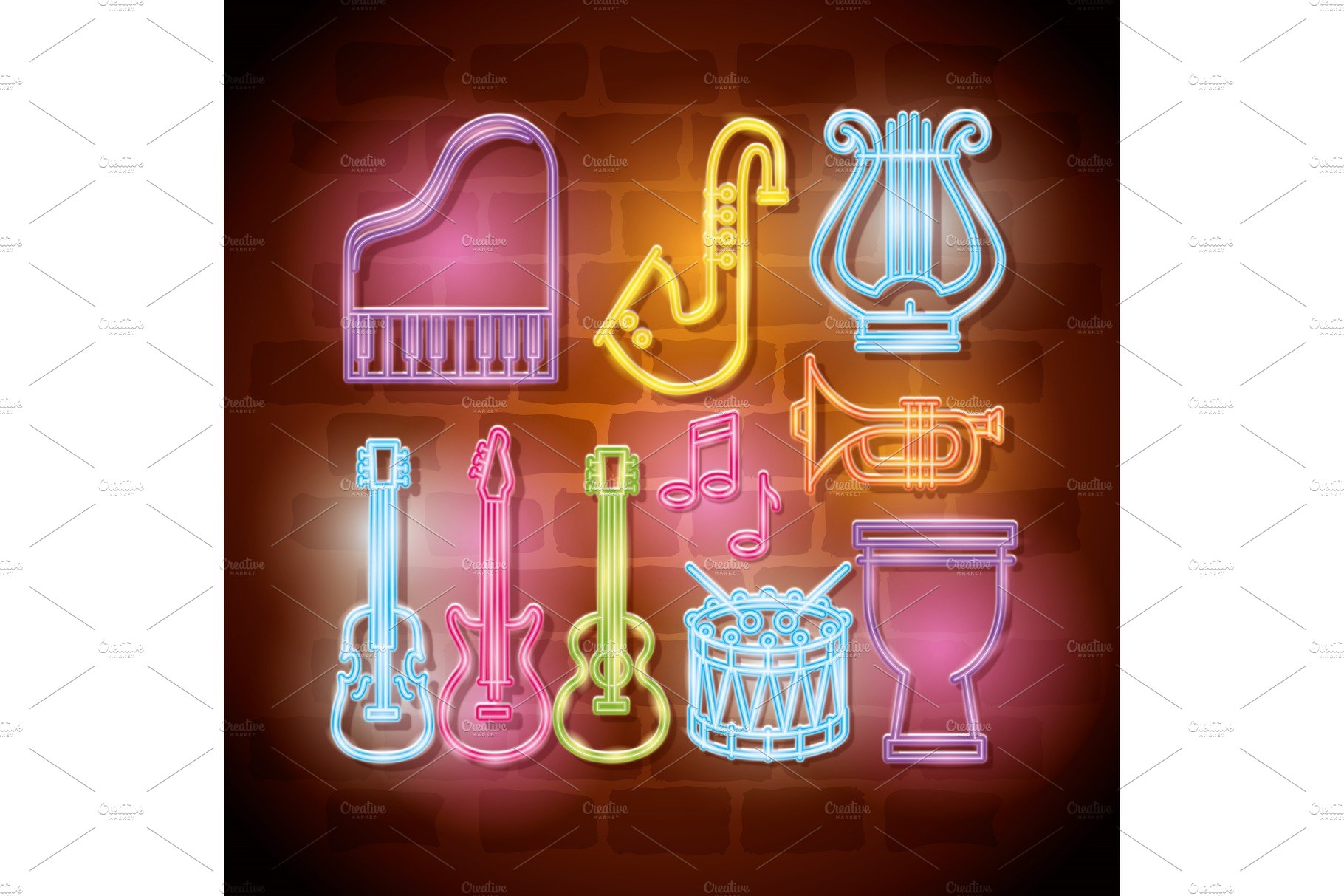 tropical instruments neon labels cover image.