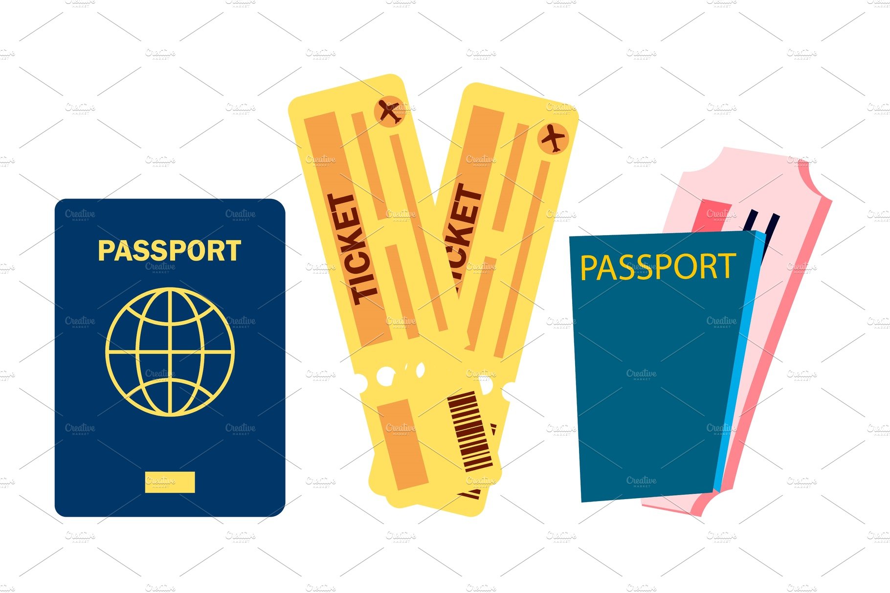 Passport And Airplane Tickets Vector cover image.