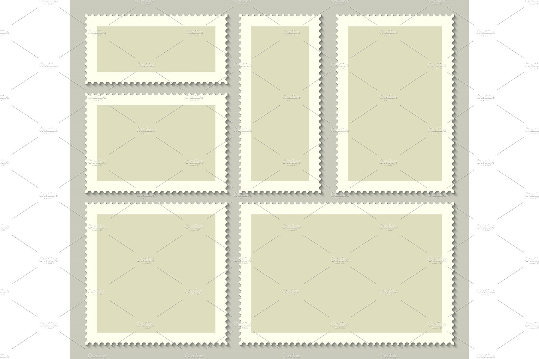 Blank postage stamps, post card. cover image.