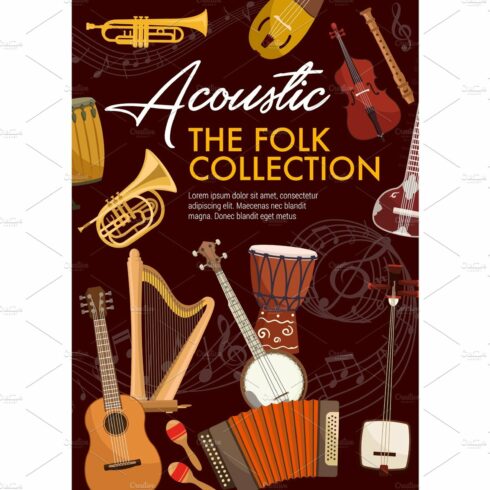 Acoustic musical instruments, music cover image.