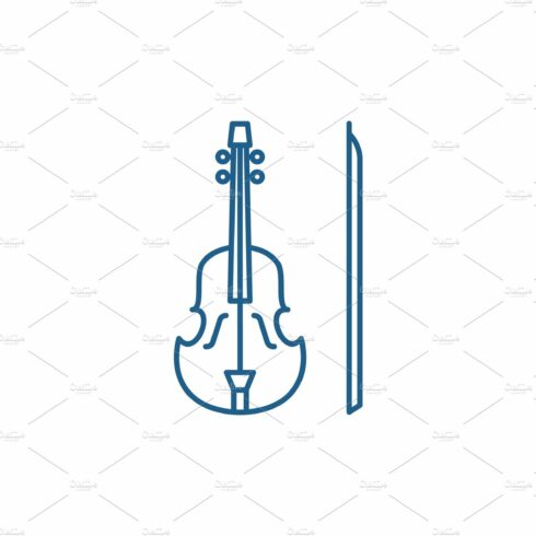 Violin line icon concept. Violin cover image.