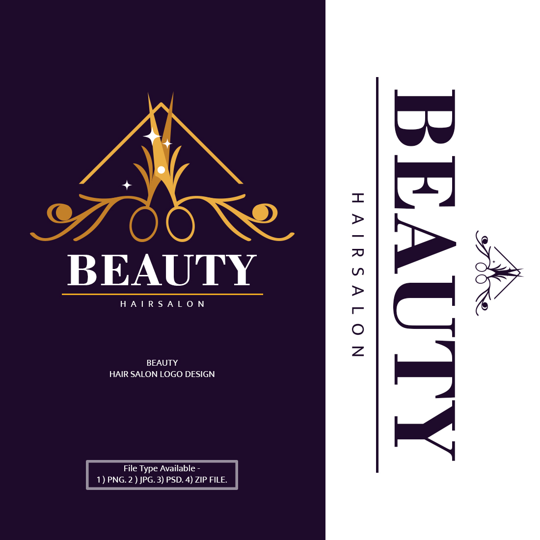 Gold Beauty Salon Logo, HD Png Download - vhv