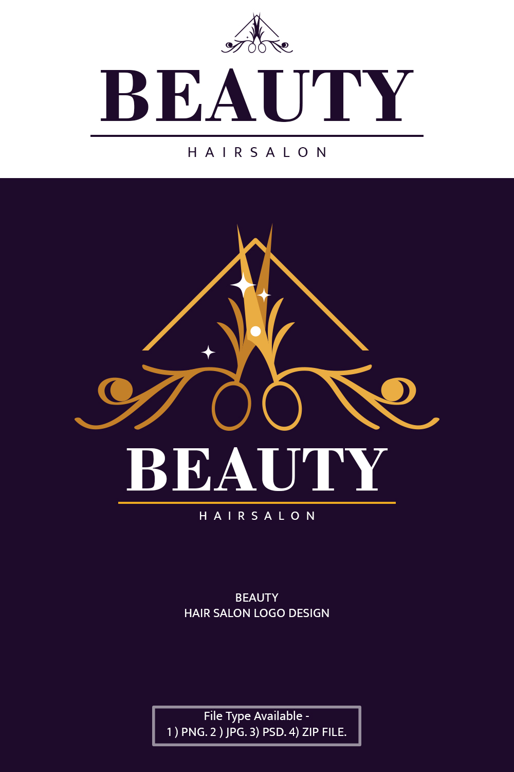 Beauty Hairsalon Logo Design l Salon Logo Design l Shop Logo pinterest preview image.