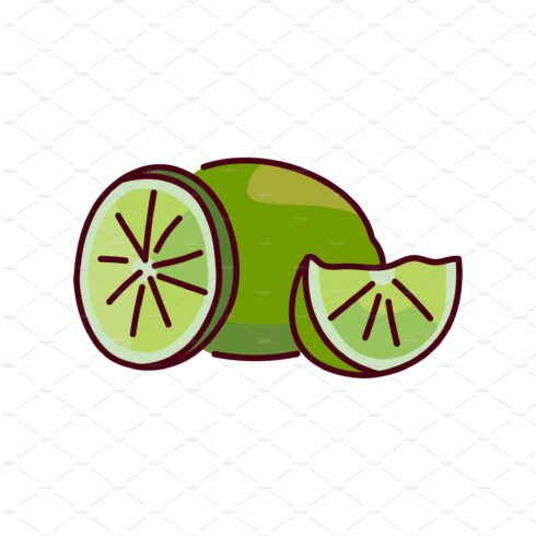 Lime and half color line icon cover image.