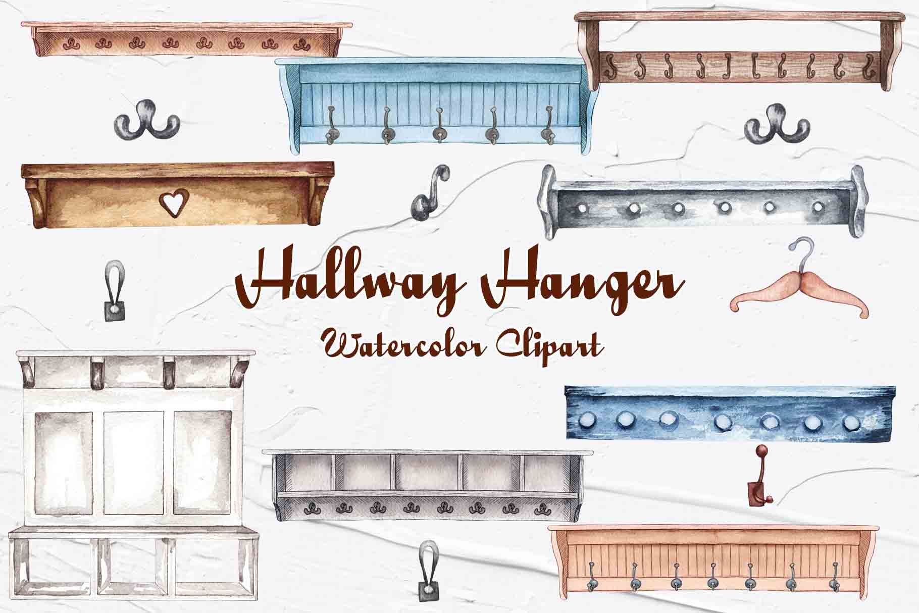 Hallway Hanger Watercolor Clipart cover image.