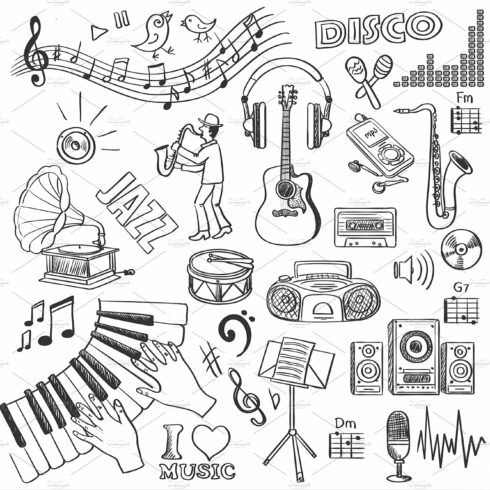 Hand drawn music cover image.