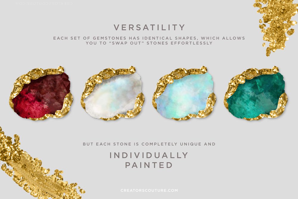 hand illustrated gemstones creativemarket 149