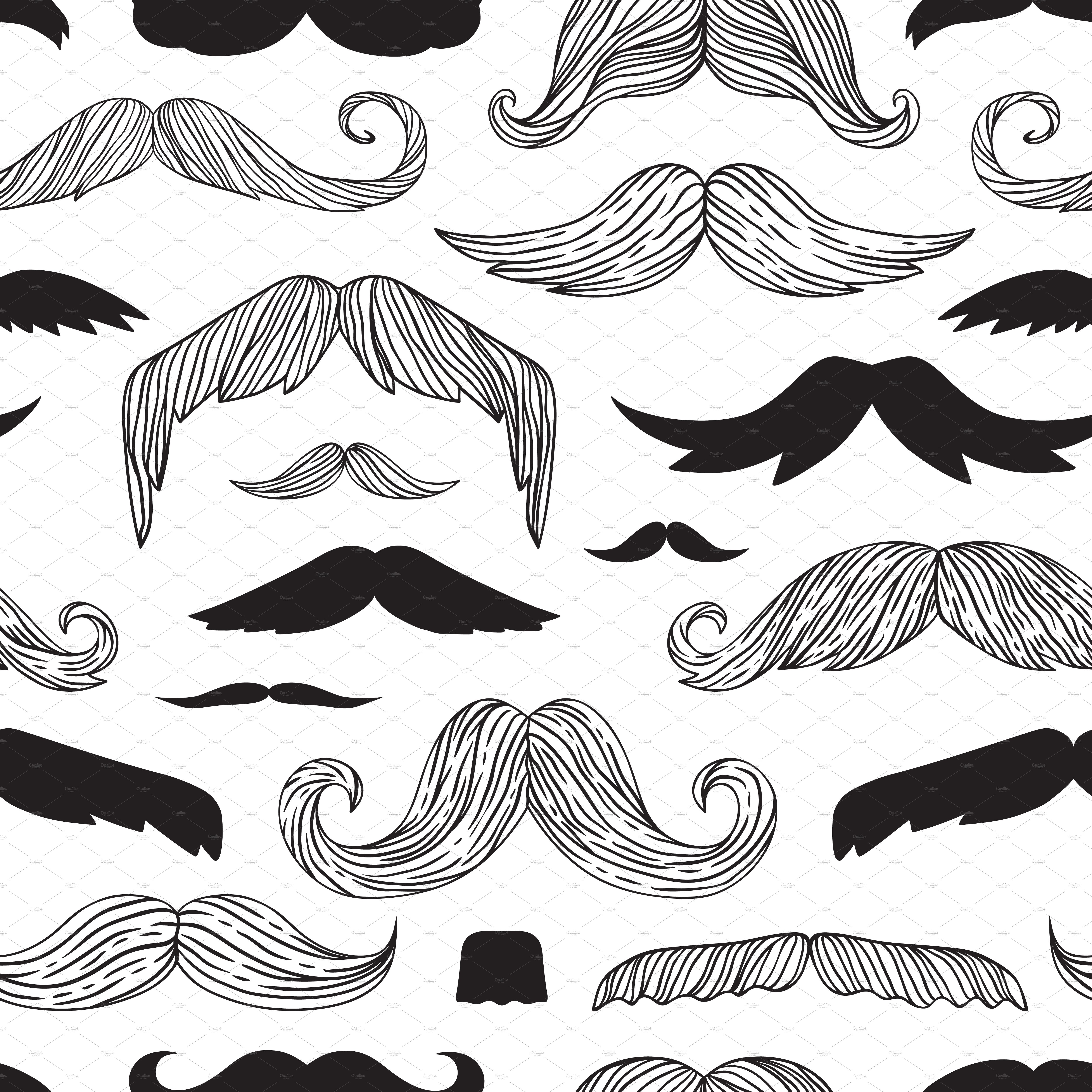 Mustaches seamless pattern vector cover image.