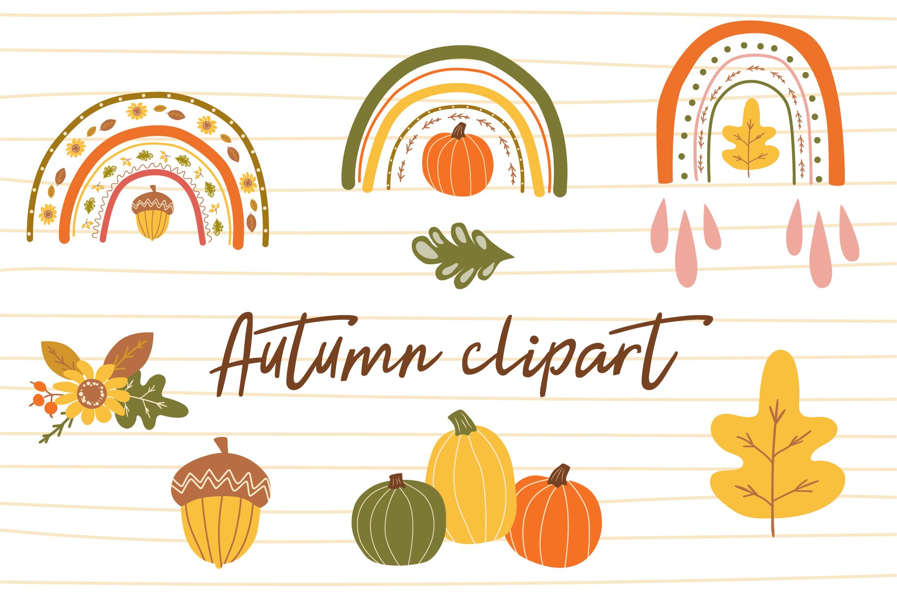 Happy Fall clipart. cover image.