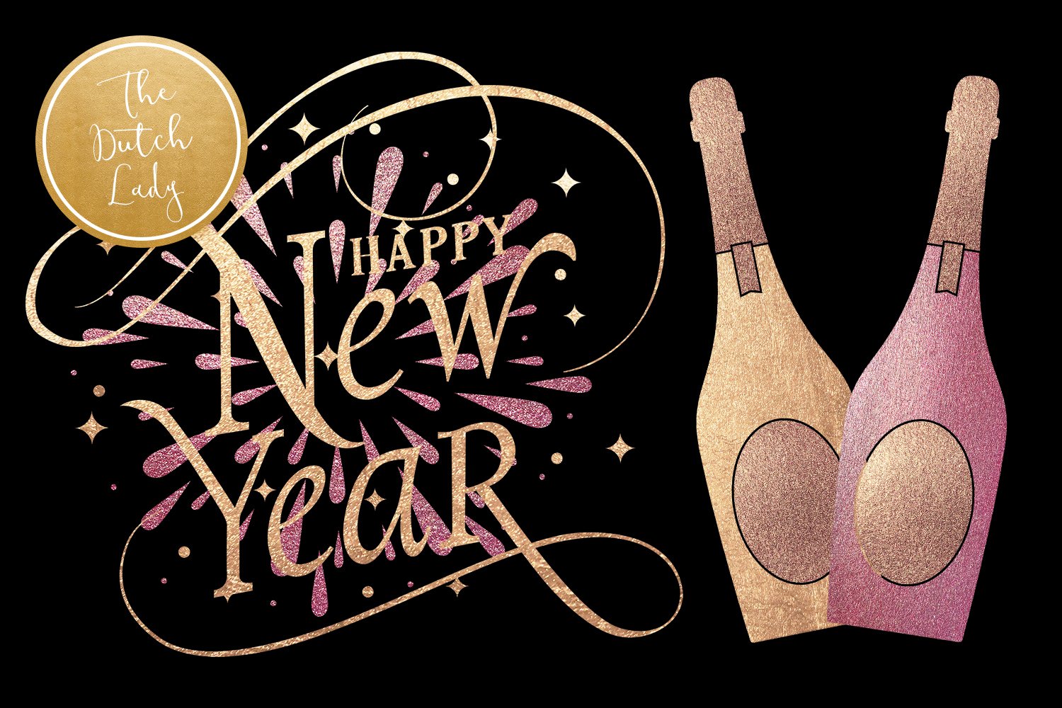 Happy New Year & Party Clipart Set preview image.