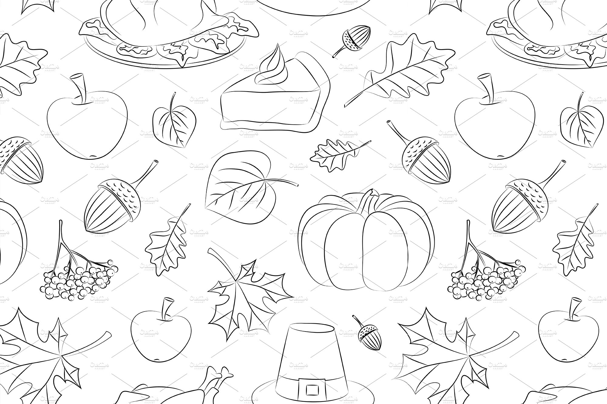 Happy Thanksgiving set pattern cover image.