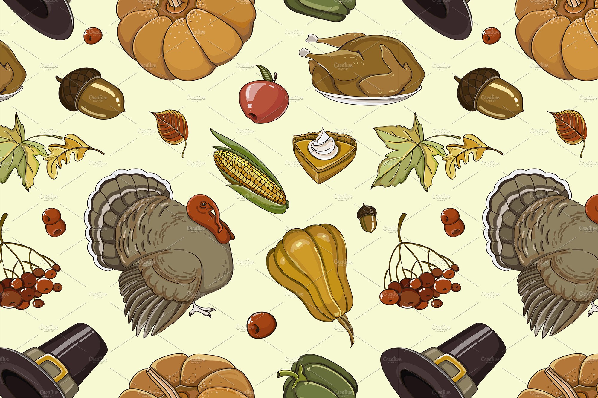 Happy Thanksgiving set pattern cover image.