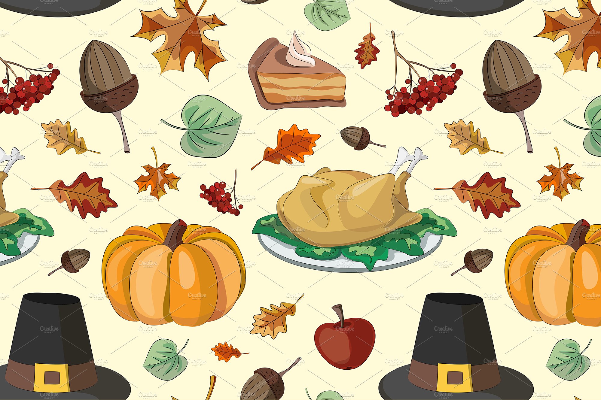 Happy Thanksgiving set pattern cover image.