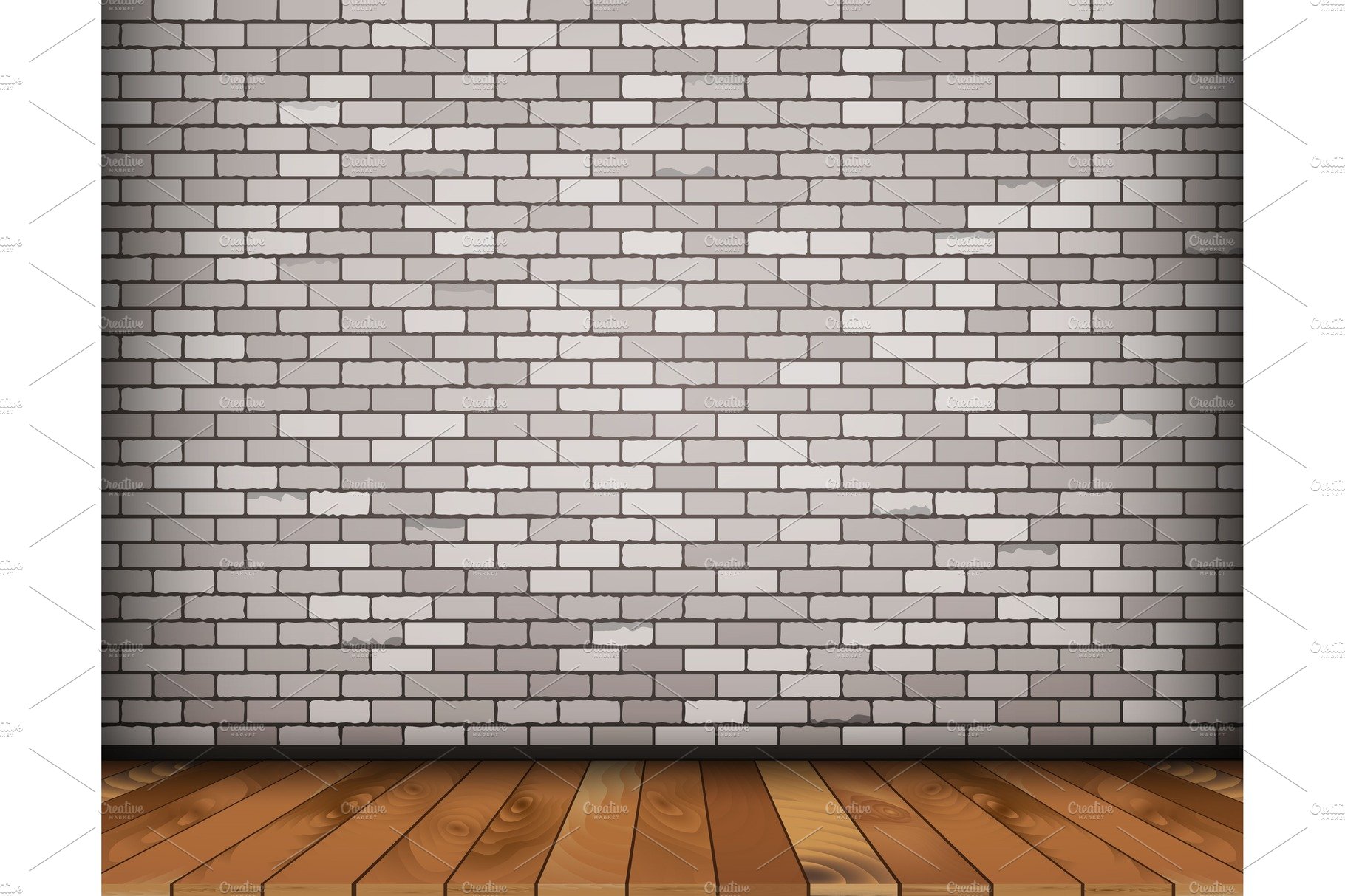 Background with bricks and wooden cover image.