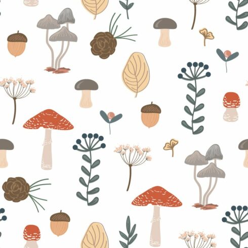 Cute floral seamless pattern. Autumn cover image.