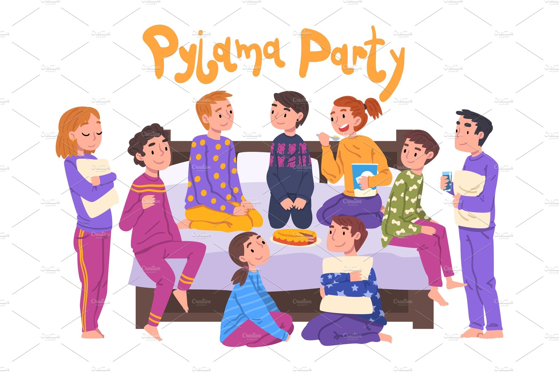 Friends Having Fun on Pajama Party cover image.