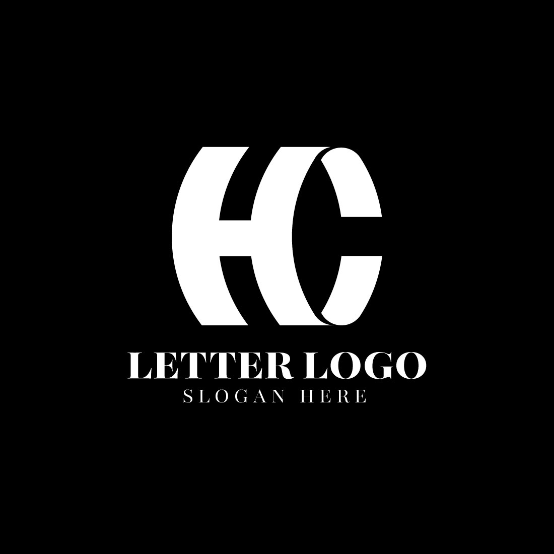 Creative Letter H C Monogram Logo Design Icon Template preview image.