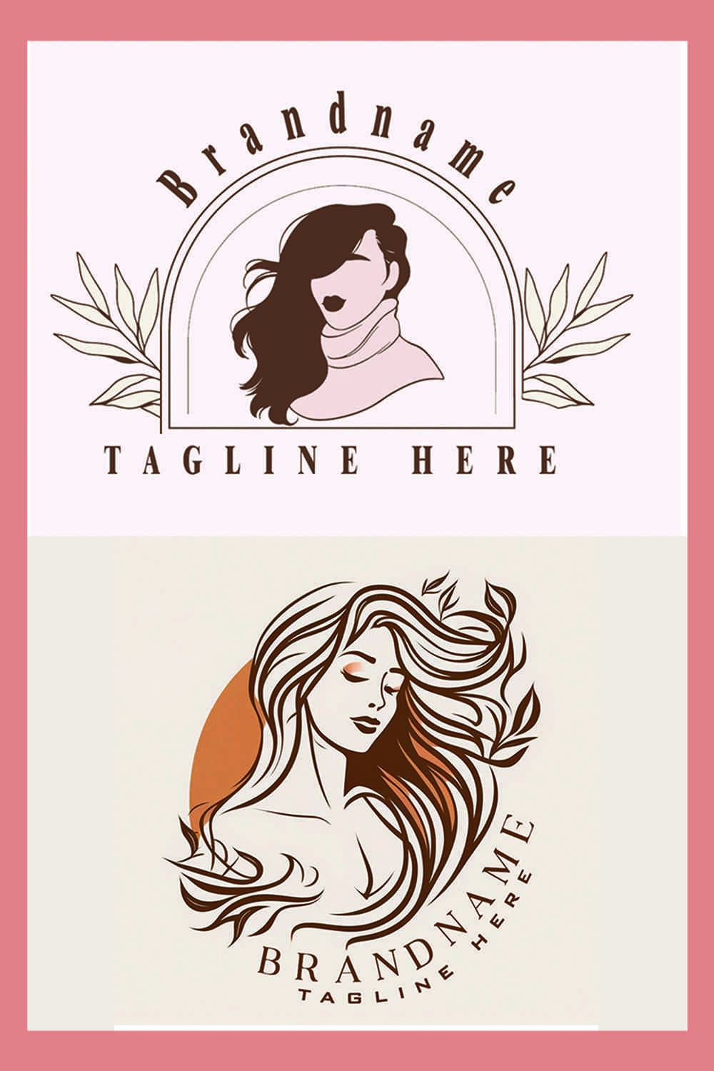 4 Fashion, Feminine, beauty salon logo design pinterest preview image.
