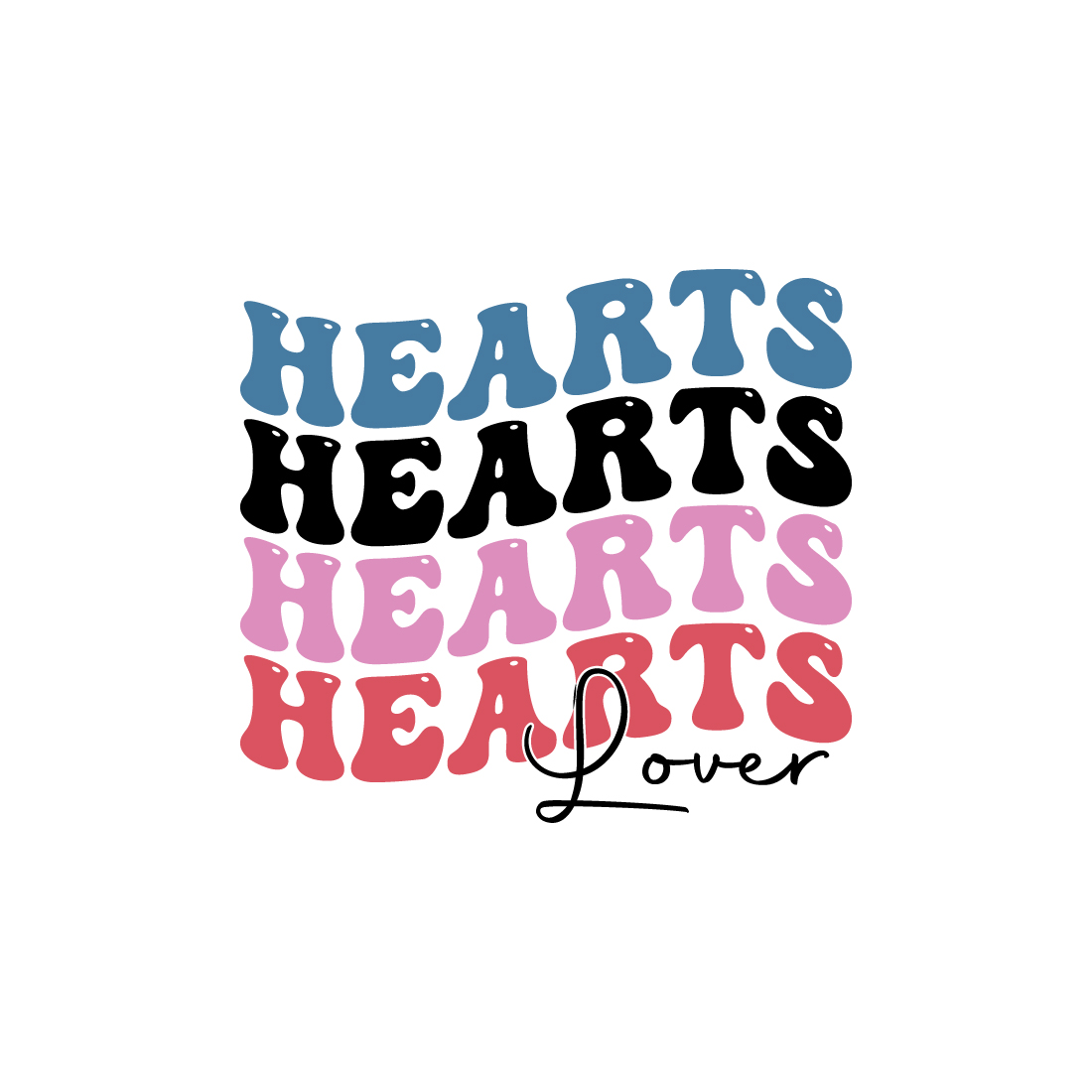 Hearts lover indoor game retro typography design for t-shirts, cards, frame artwork, phone cases, bags, mugs, stickers, tumblers, print, etc preview image.