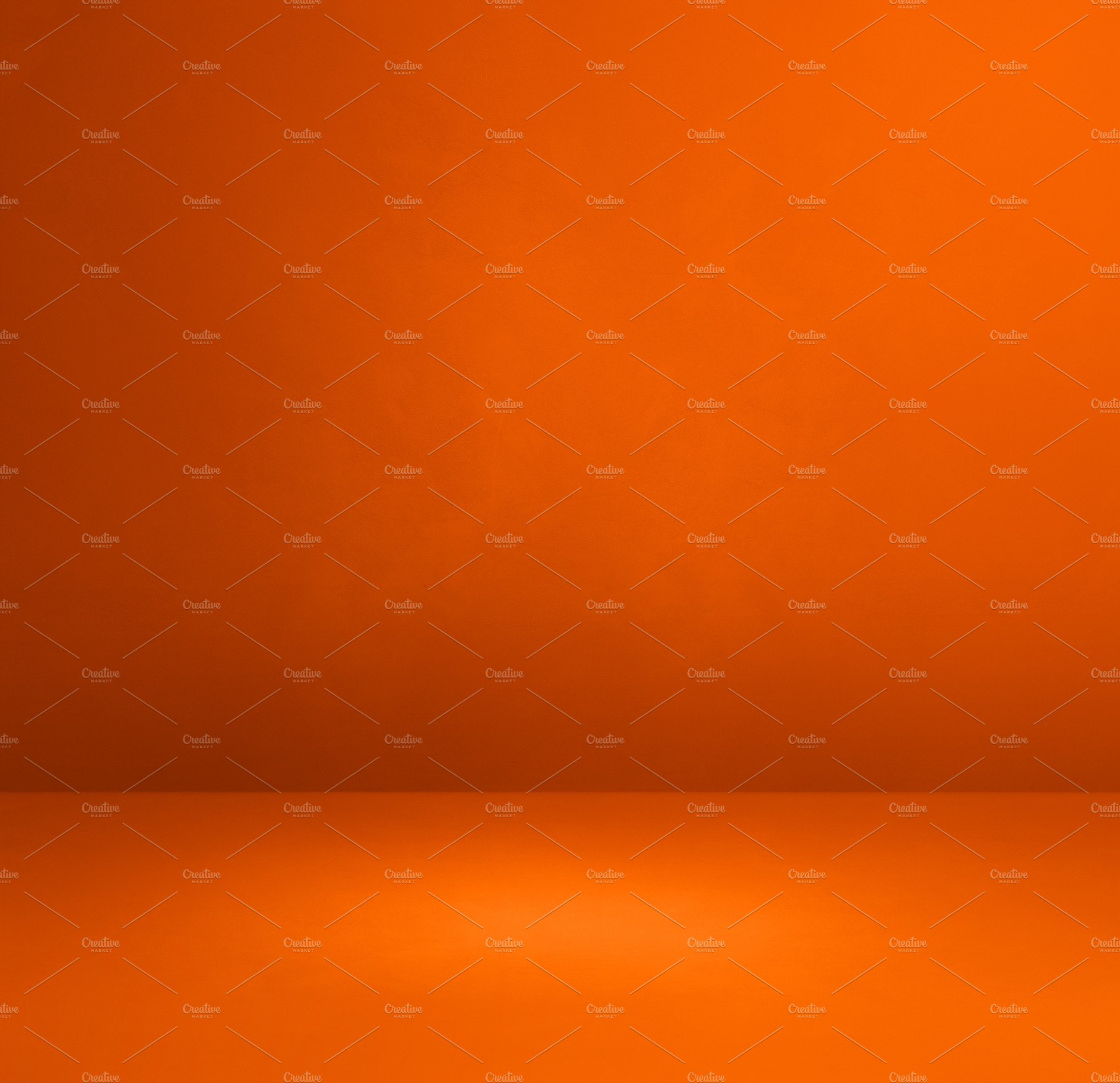 Empty orange concrete interior background preview image.