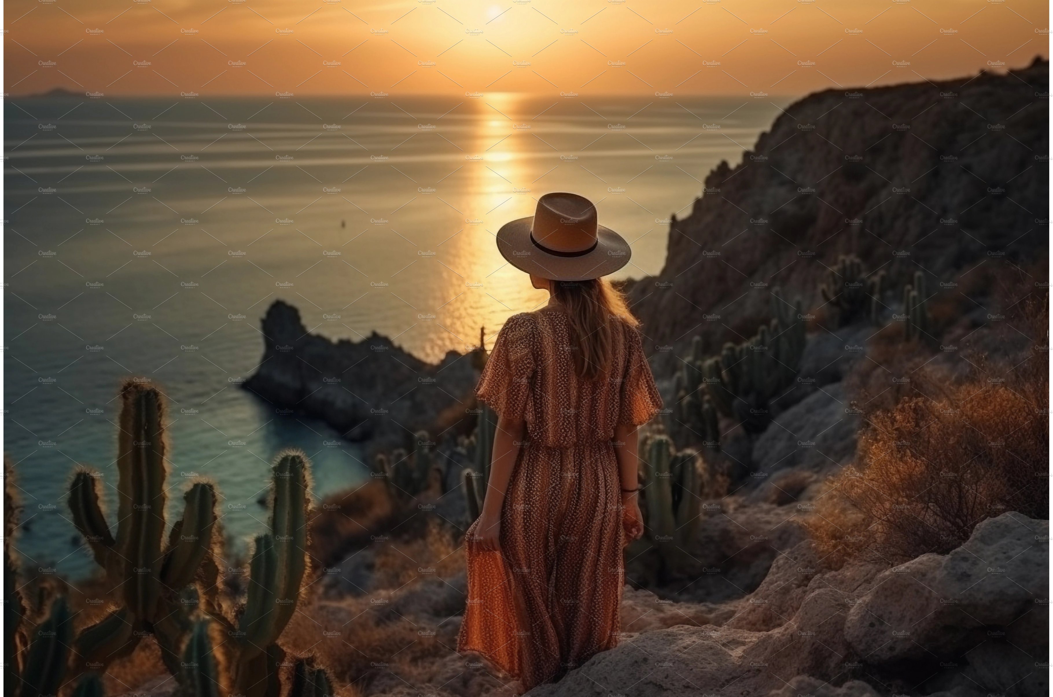 A young woman enjoying sunset cover image.