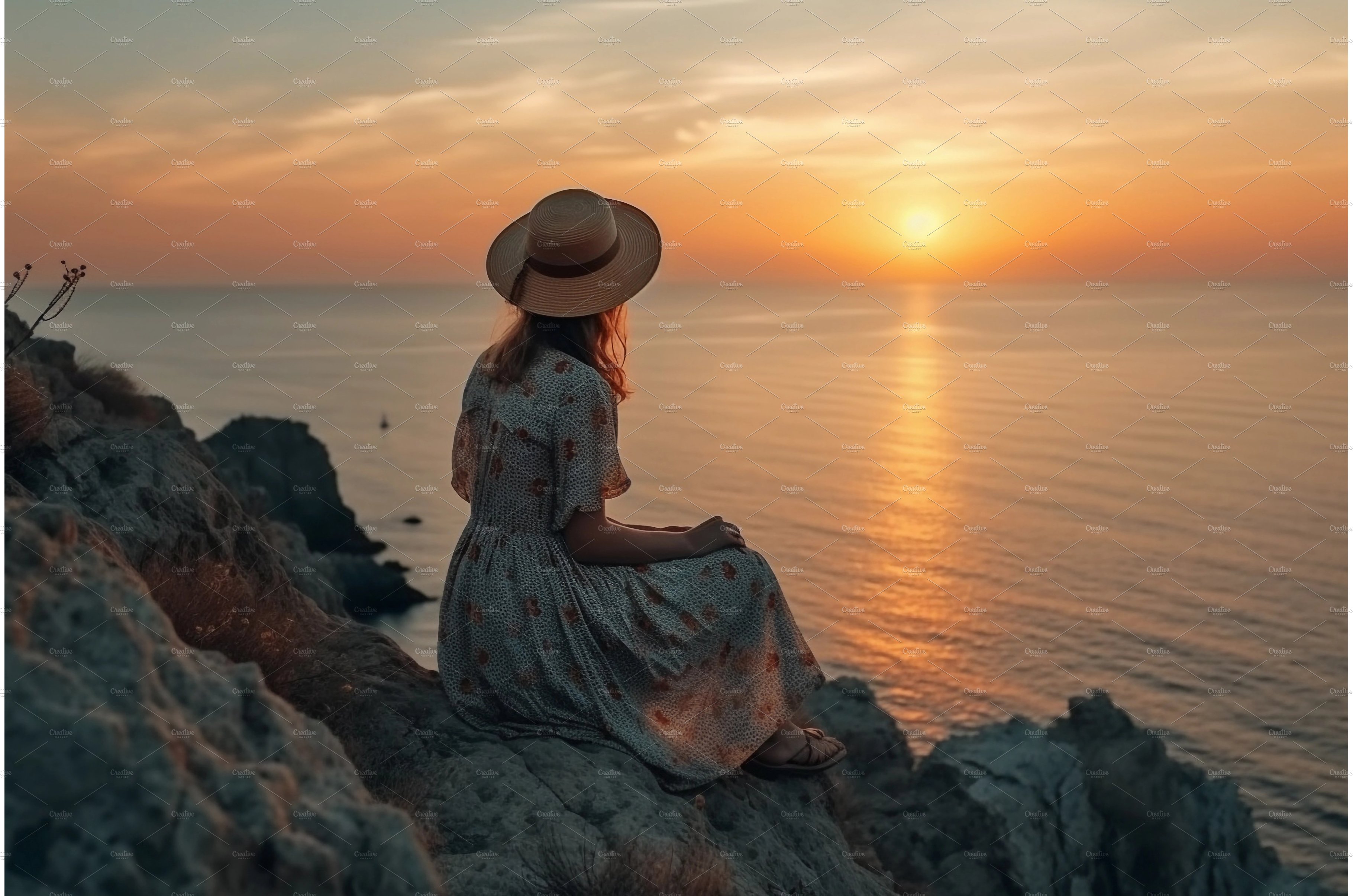 A young woman enjoying sunset cover image.