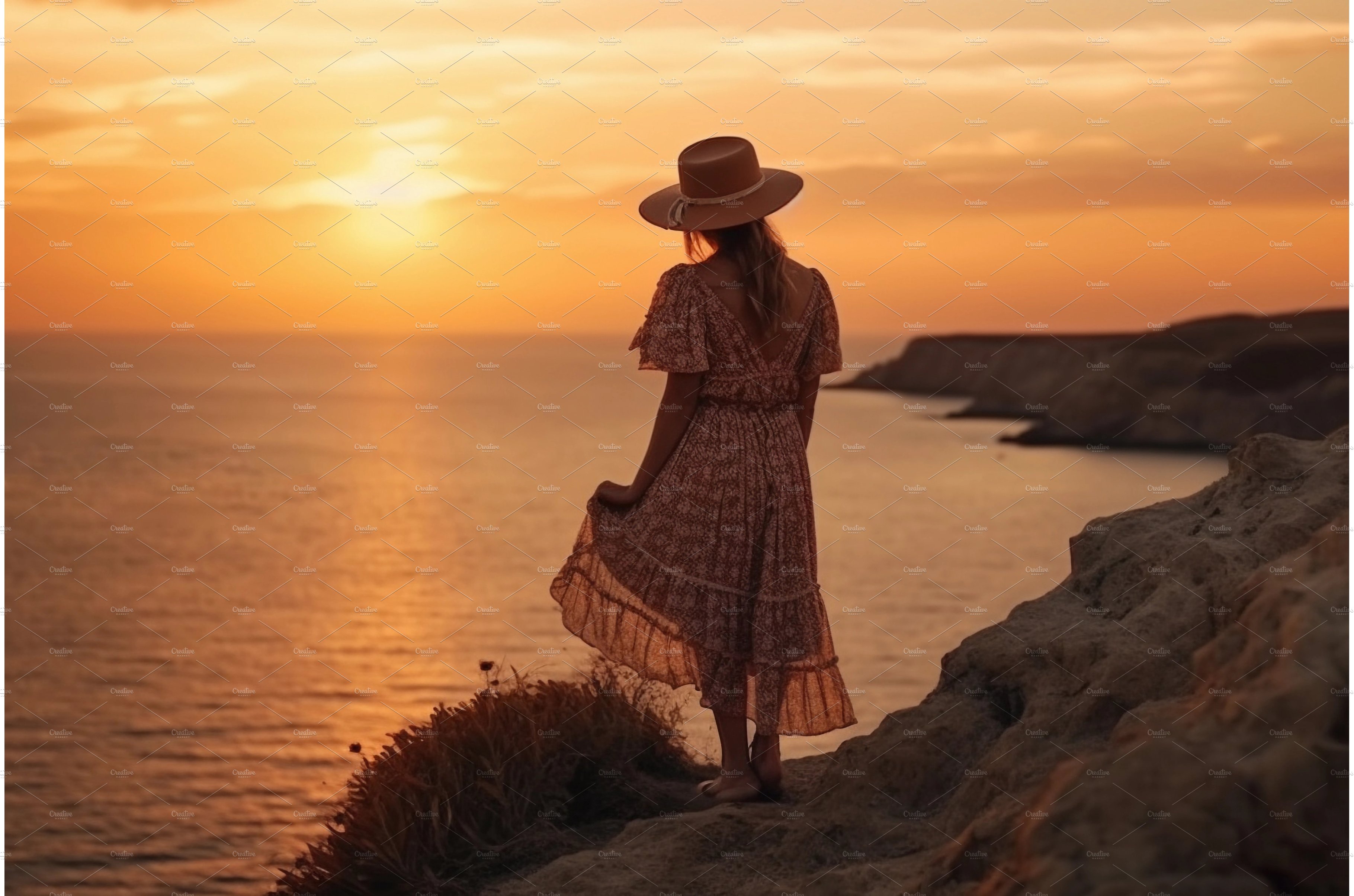 A young woman enjoying sunset cover image.