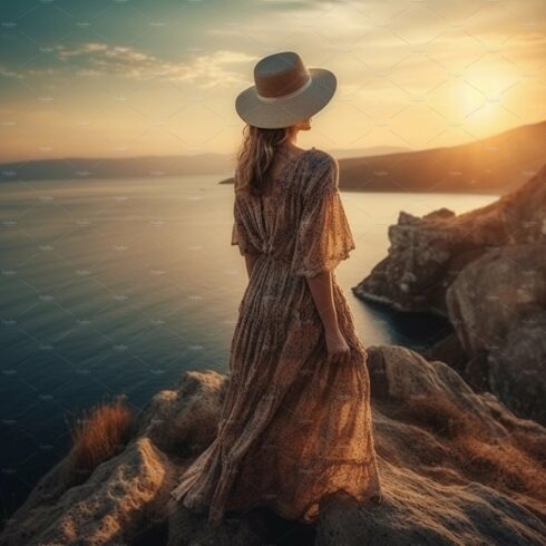 A young woman enjoying sunset cover image.