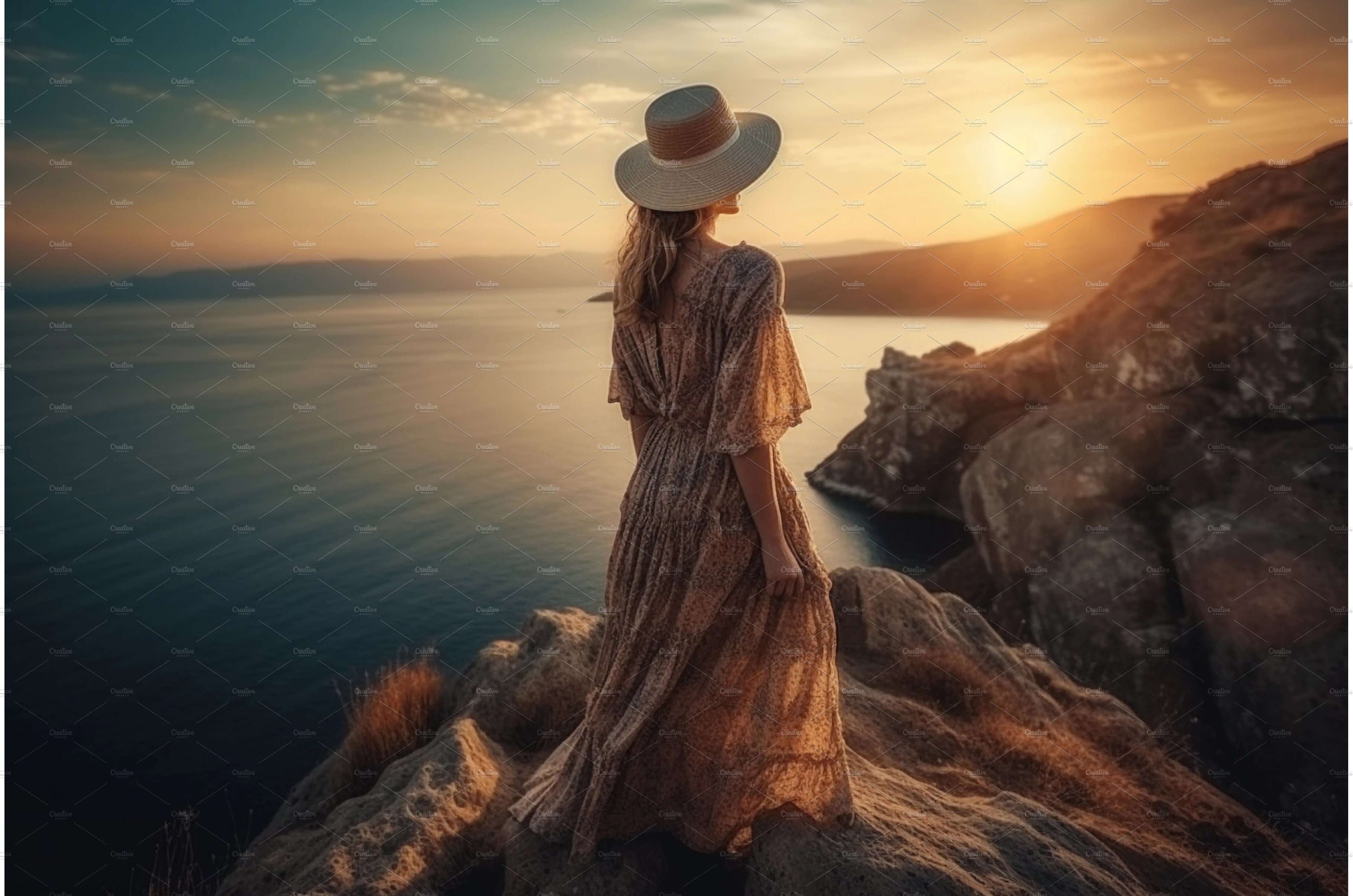 A young woman enjoying sunset cover image.