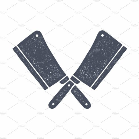 Set of butcher knives icons cover image.