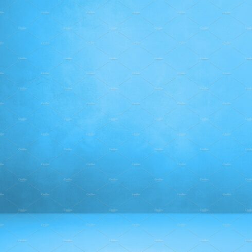 Empty blue concrete interior background cover image.