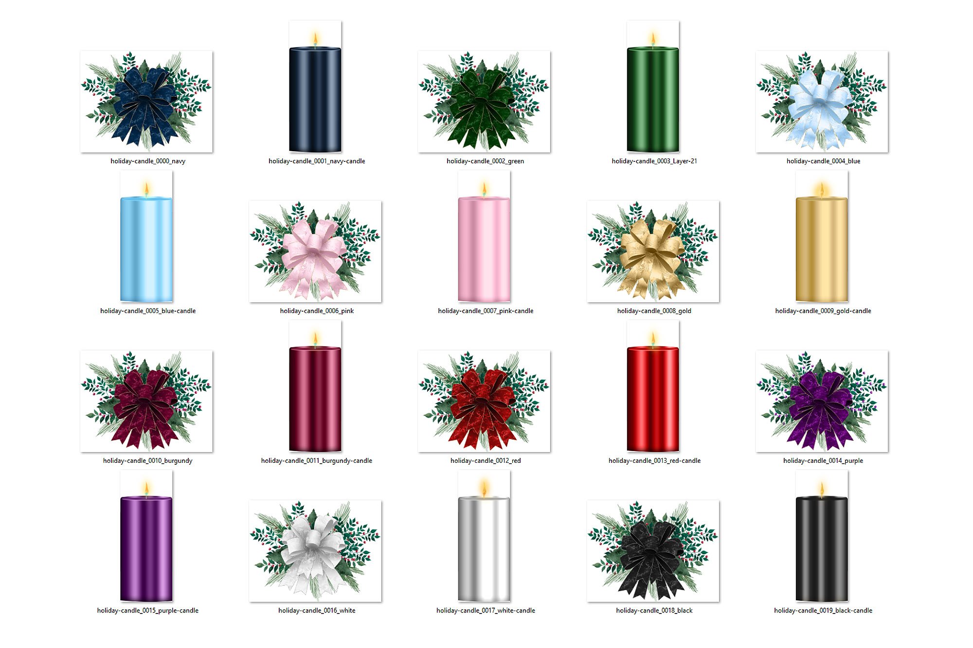 holiday candle bouquet clipart preview 4 506