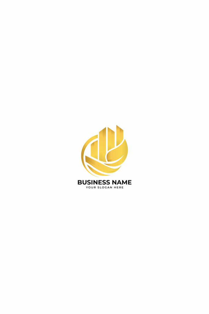 House gold leaf nature logo vector design - MasterBundles