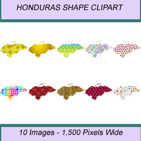 HONDURAS SHAPE CLIPART ICONS cover image.