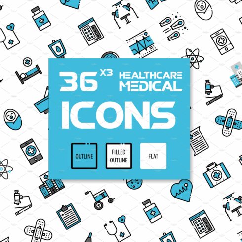 36x3 Healthcare & Medical icons cover image.
