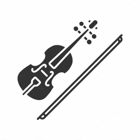 Violin glyph icon cover image.