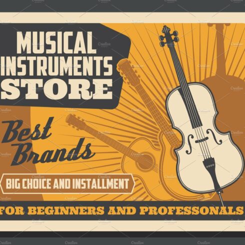 Music store, old violin cover image.