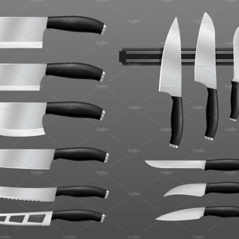 Kitchen cutlery, knifes cover image.