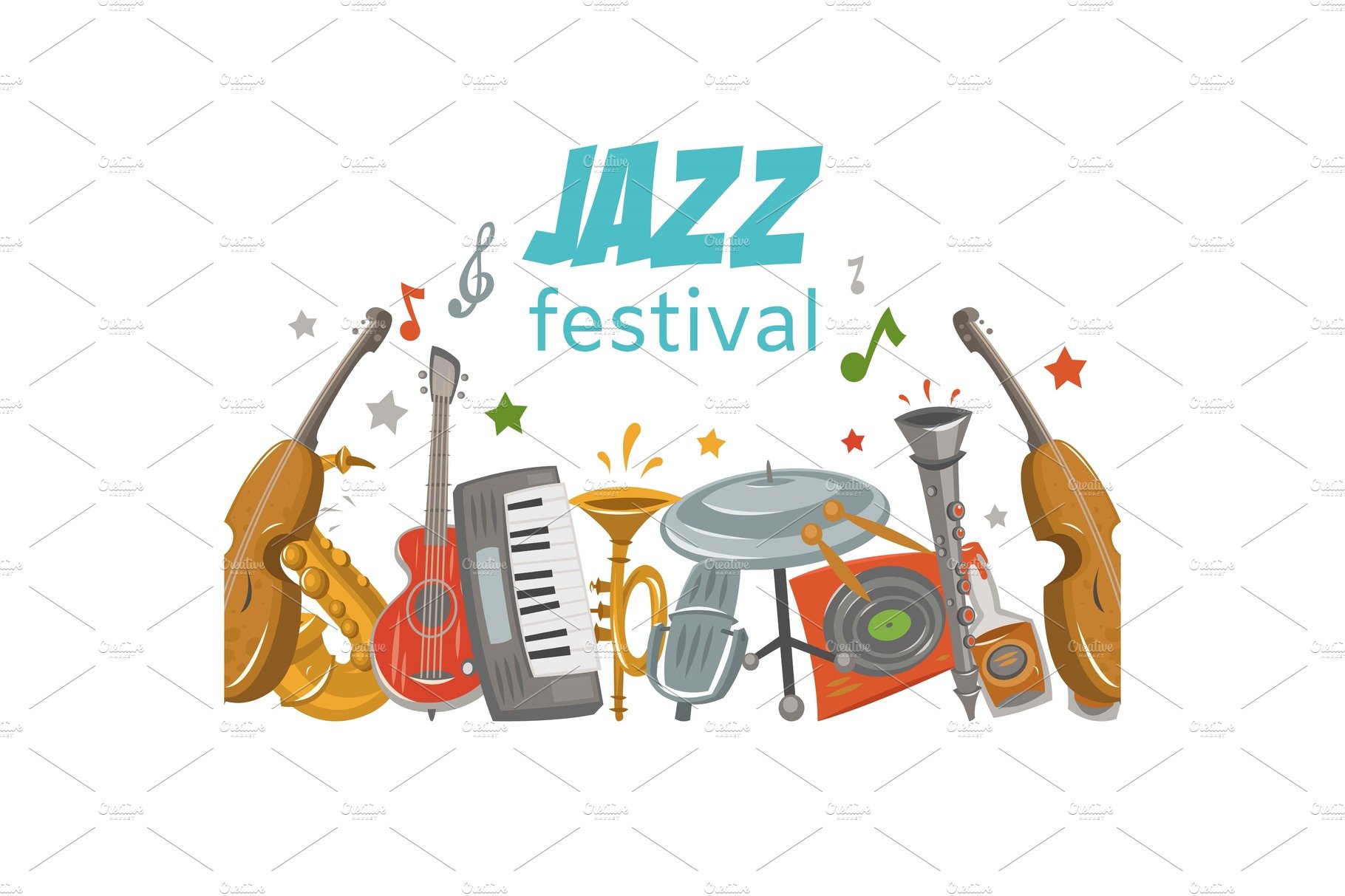 Jazz and blues festival or music MasterBundles