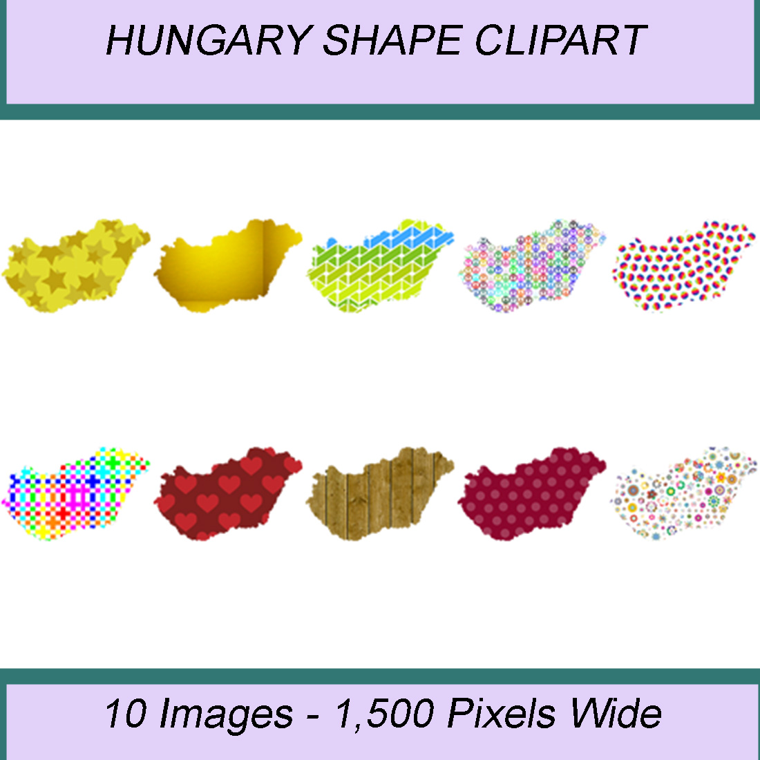 HUNGARY SHAPE CLIPART ICONS cover image.