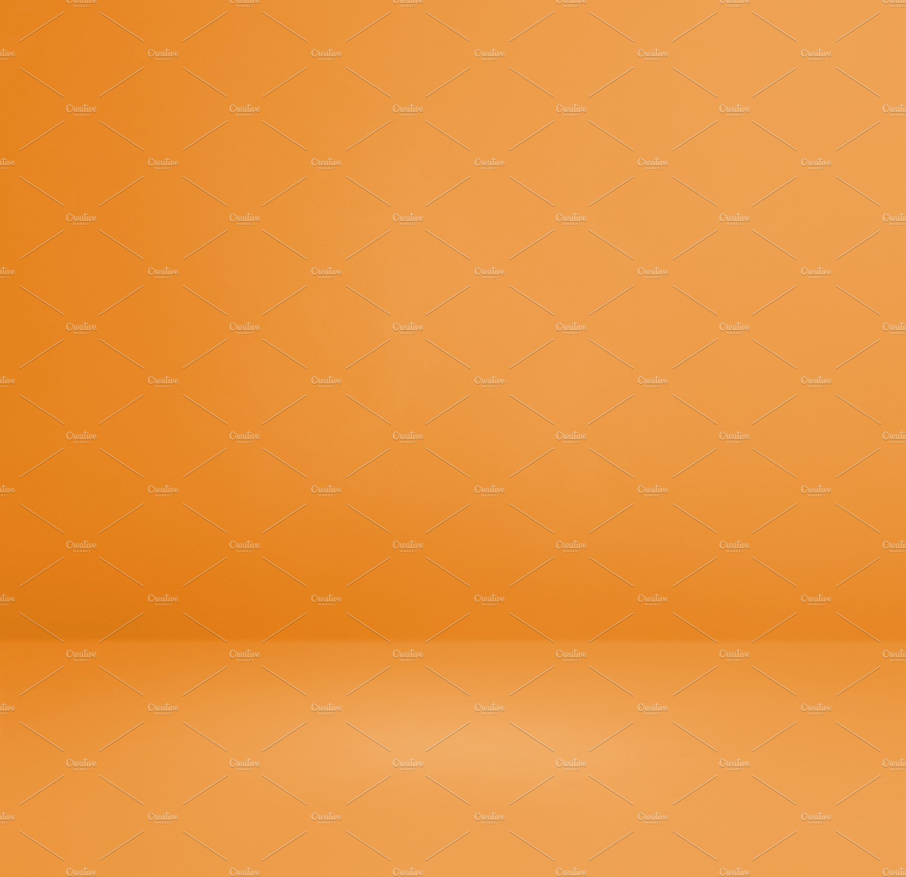 Empty orange concrete interior background cover image.