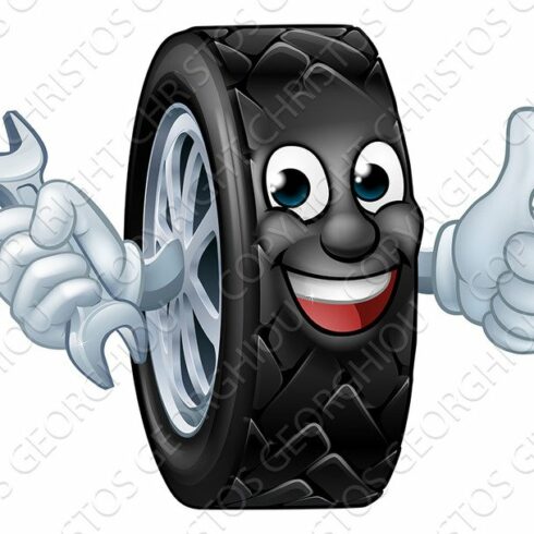 Tyre Cartoon Car Mechanic Service cover image.