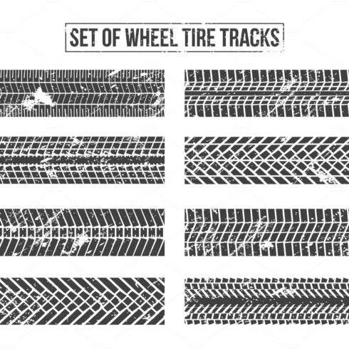 Wheel tire tracks. Winding trace. cover image.