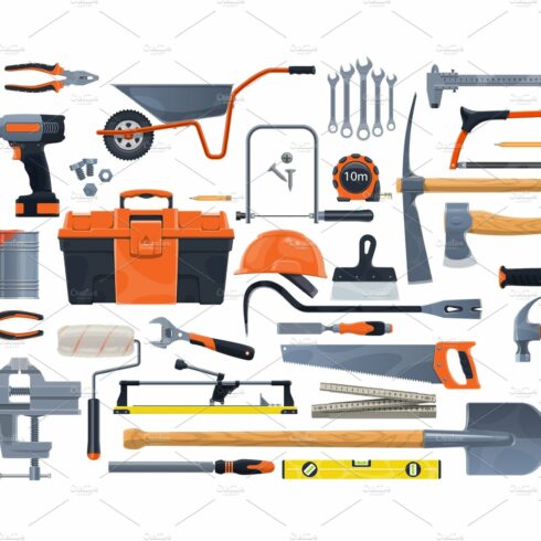 Construction, DIY and repair tools cover image.
